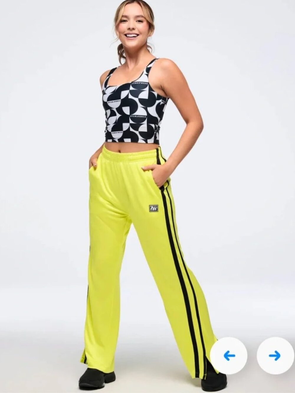 Zumba Haus Mid Rise Knit Track Pants Size XS NWT